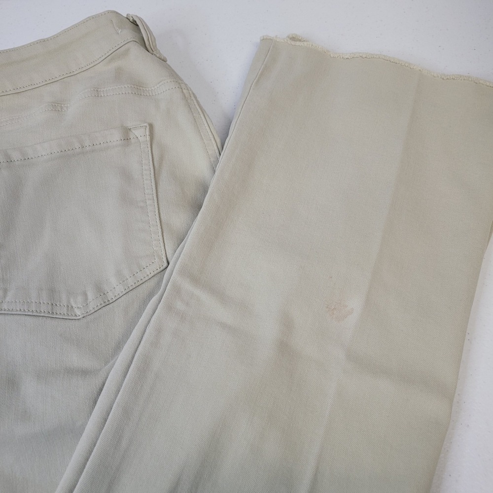 JUSTUSA Womens Size 14 Khaki Tan‎ Flare Leg Raw Hem Denim Jeans JP180-PSY - Picture 10 of 11